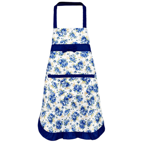 Women's Floral Kitchen Apron with Pocket and Adjustable