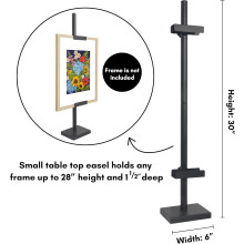 Black Adjustable Tabletop Easel - Fits 28" Picture Frames for Home & Event Art/Photo Display
