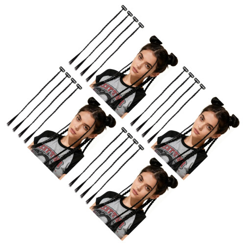 16Pièces Extensions Queue De Longue Tressée Noire Synthétique