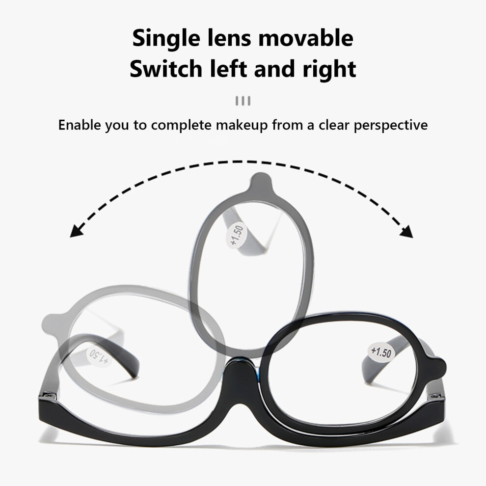 Magnifier Makeup Presbyopic Glasses Personality Single Rotating Women Makeup Glasses HD Fashion Presbyopic Glasses Wholesale