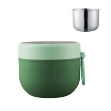 (Green) Stainless-Steel Oatmeal Container - Portable