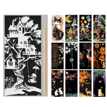 C Scratch Paper Art Kit Style C For Kids Adults 12 Sheets With Wooden Pen Creative Activity