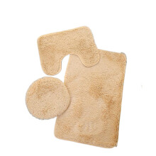 3 PCS Bathroom Mats,Contoured Floor Mats And Bathroom Covers With Rubber Backing 3-Piece Set Solid(15"16.5" 15.7"19.7" 19.7"31.5",Camel)