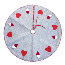 Grey Tree Skirt for Christmas with Fine Stitching and Decor