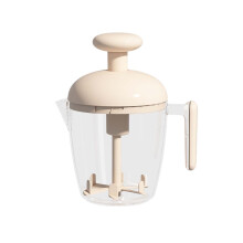 Ergonomic Manual Egg Mixer Efficient Handheld Whisk Cup With Built In Foam Filter For Quick Beating And Whipping Beige 19X15cm