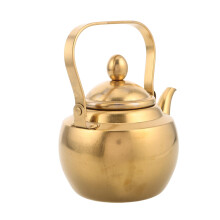 Golden Stainless Steel Tea Pot with Strainer Vintage Infuser
