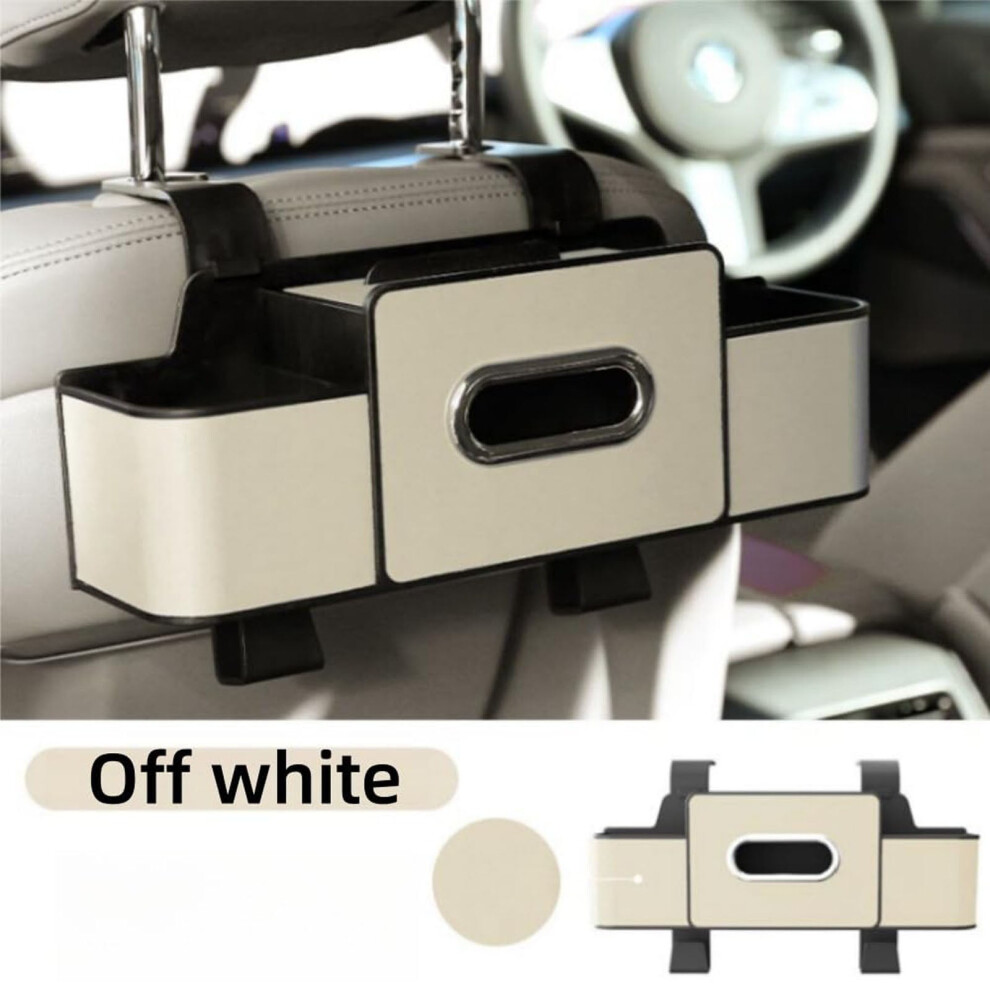 4-In-1 Car Headrest Organizer For Phone, Drinks, Handbag Â Universal Fit For Suv/Sedan, Compatible With Most Cars (White) White 9313598115263