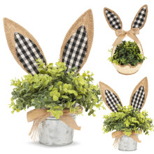 Bohemian Rabbit Ear Rattan Decor | Easter Home Accent