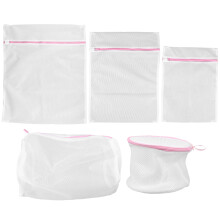 35Pcs Washing Lingerie Mesh Bags White Zipper Closure Laundry Bags