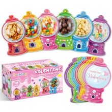 48-Pack Valentine's Day Cards for Kids – Candy Holder & DIY Treat Cards, Compatible with Classroom Exchange & Party Supplies