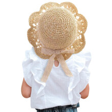 AWZXDE Toddler Sun Hat For Kids Unisex Wide Brim Straw Hat UPF 50+ For Spring Summer Beach And Outdoor Play White