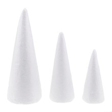 3Pcs Cone Shape DIY Christmas Tree Polystyrene Foam for Kids Craft 15/20/25cm
