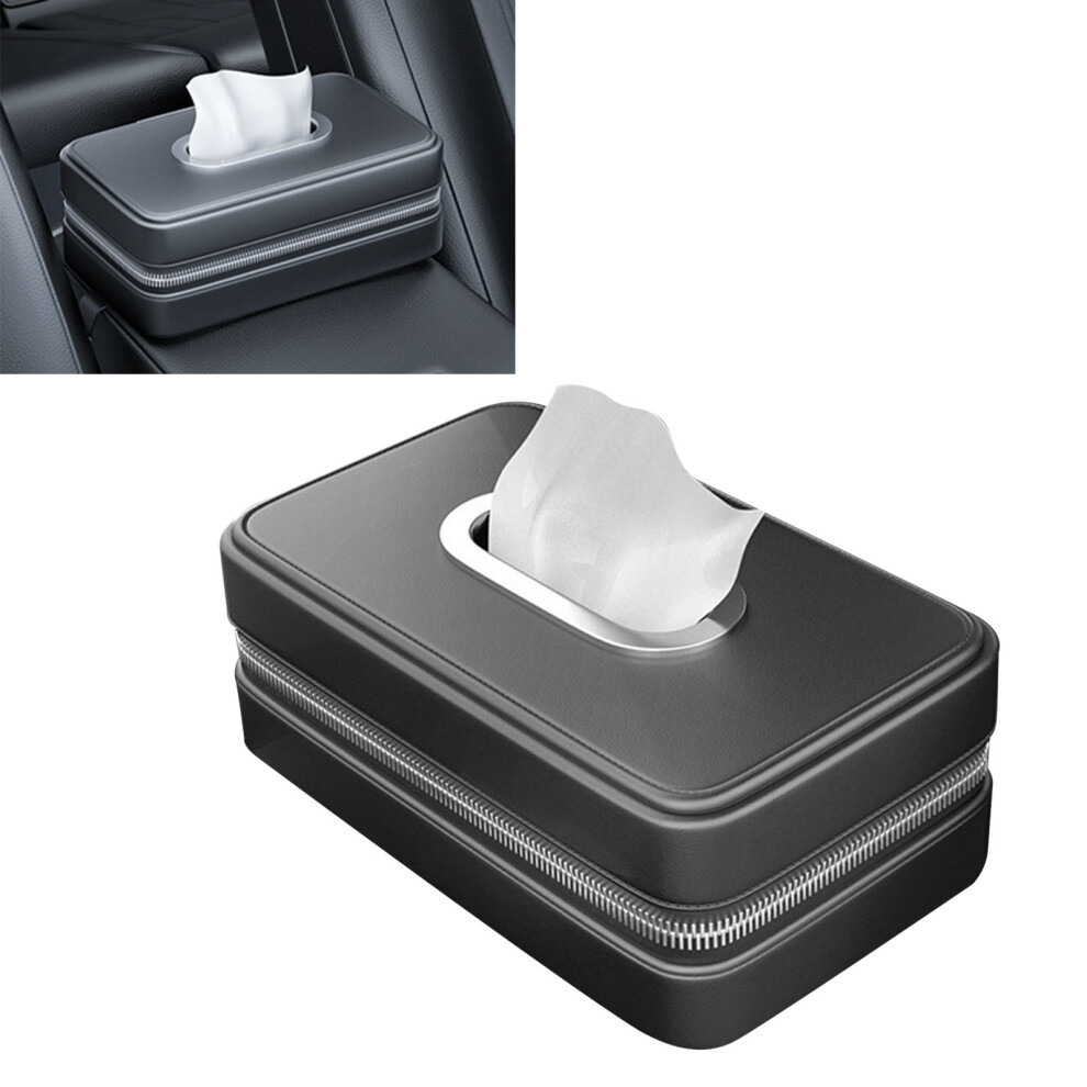 Flexible Car Tissue Holder Box Puleather Auto Napkin Dispenser 7641387100407