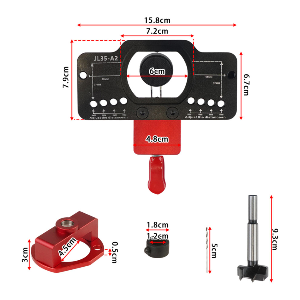 35Mm Hinge Jig Drilling Guide For Cabinets Door Hinges Adjustable Offset 4991387100550