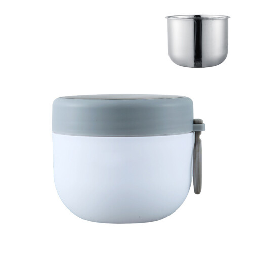 (White) Stainless-Steel Oatmeal Container - Portable