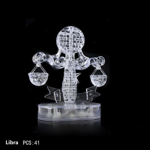 3D Puzzle Jig-saw Clear Twelve 12 Constellation Astrolog Flash LED Light