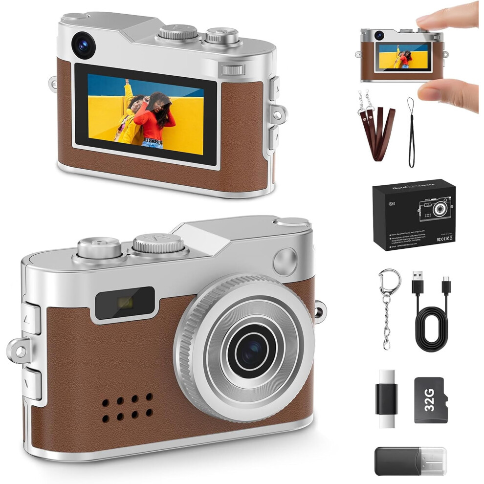 Camera, 1080P & 2Mp Retro Aesthetic, 32Gb Memory, Pocket-Sized Camera, Christmas Birthday For 9551475079417