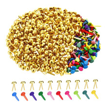 300 Pieces Paper Fasteners Craft Pins Scrapbooking Brads Metal Plated for Card Making Art DIY Projects