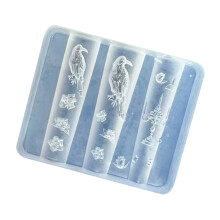 Matriță flexibilă pentru sculptură de unghii cu modele elegante de ciori trandafiri 6,5x6cm/2,56x2,36 inch