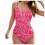 Dame vintage badedragt med ruchingprint 1