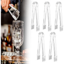 Servierzangen aus transparentem Kunststoff, 16 cm – 5er-Pack