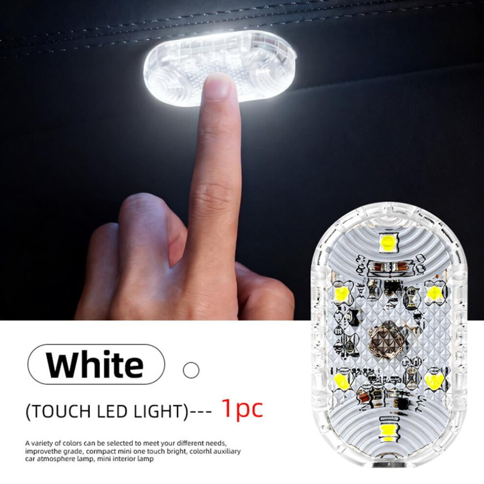 Car Usb Rechargeable Led Touch Wireless Auto Roof Reading Mini Night Lamp Light 9340959166770