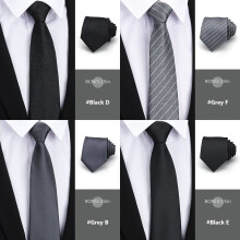 Men's Premium Black & Grey Classic Ties (4-Pc Set) – 100% Polyester, 8cm Width, Elegant Stripes, Sparkling Finish, for Business/Weddings/Parties