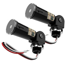 Pacote com 2 unidades, Sensor crepuscular/noturno, Interruptor fotoelétrico, Sensor fotocélula, Fotocélula à prova d'água IP65 para iluminação
