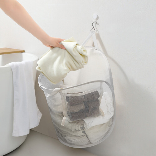 Panier à linge mural pliable en maille (1 pièce)