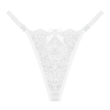 See Through Flower Lace Thongs Panties Nightclub Briefs T-Back Underwear Low Waist Bowknot G-String for Women Lingerie