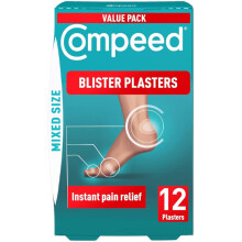 (Single, Mixed 12) Compeed Mixed Size Blister Plasters for Feet (6 Pack) – Hydrocolloid Healing Technology, Waterproof Cushioned Blister Protection