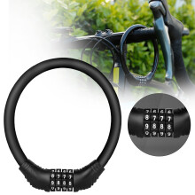Heavy Duty Bike Lock – 4-Digit Cable Lock, Portable & High Security, Compatible with Bikes/Motorbikes, 11.81"x7.87"x1.97"