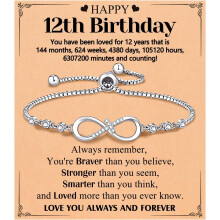 Infinity CZ Cross Bracelet, 11th 12th 13th 14th 16th Birthday Gift 5th 8th Graduation Christian Confirmation Gifts Ideas