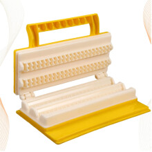 1Pack Barbecue Maker Hand-held Meat Skewer Machine Yellow Abs Tool For Friends Barbecue