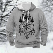 Sudadera con capucha de mitología nórdica estilo retro casual