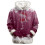 Damen-Kapuzenpullover mit flauschigem Besatz, Tasche und 1