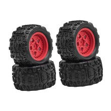 4 Pieces RC Car Tires RC Wheels RC Wheel Rims 2.8 Inch Diameter for 1/18 Arrma Typhon Granite Models