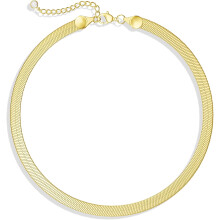 Moodear Gullkjede for kvinner Chunky Herringbone Choker