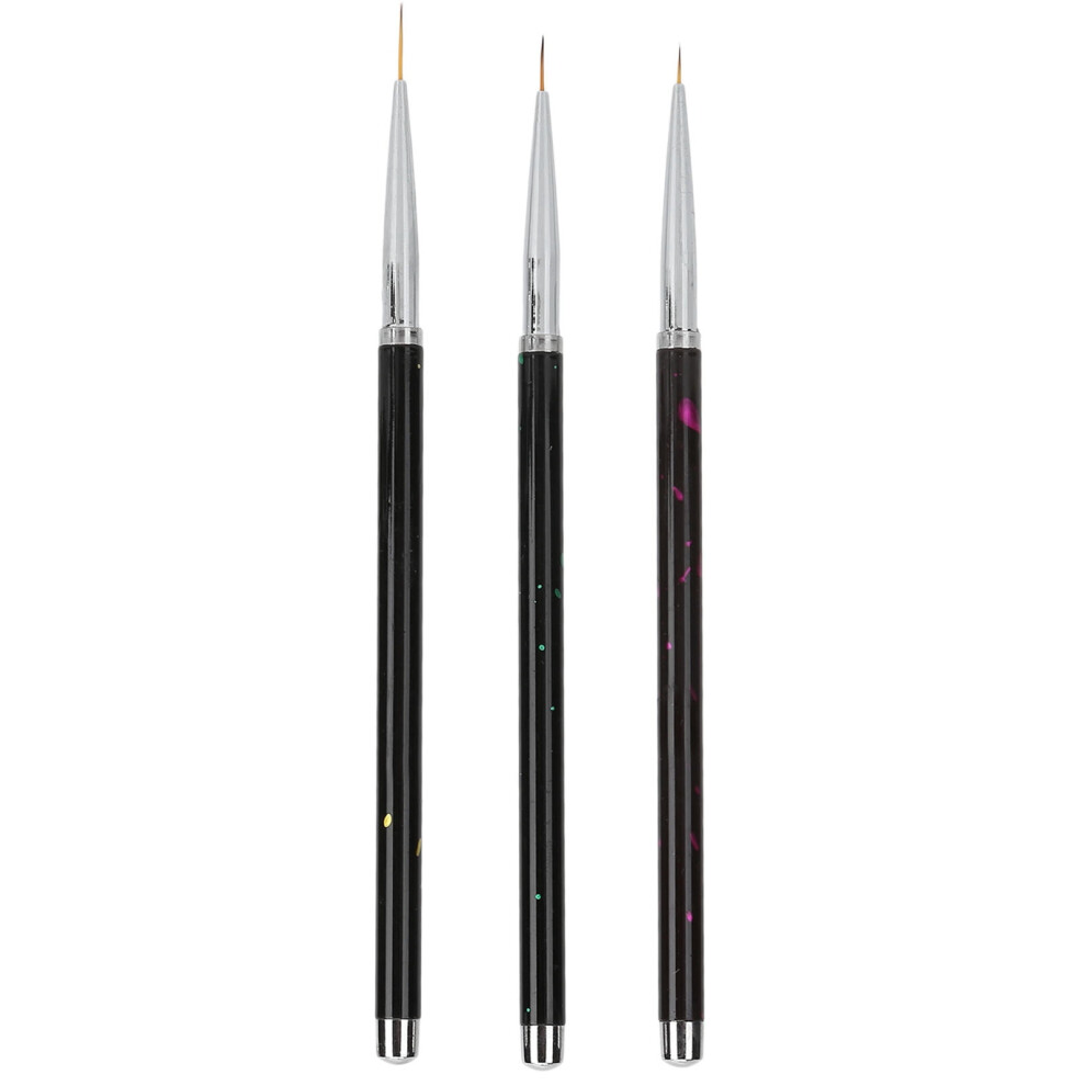 3âPack Precision Nail Art Liner Brushes â 7mm, 9mm & 11mm â Ergonomic, Durable Alloy & Nylon Hair â Ideal for UV Gel, Acrylic & Salon Use
