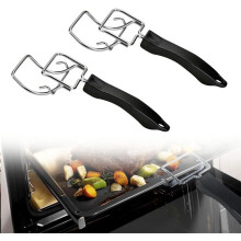 2Pcs Air Fryer Convection Toaster Oven Tray Extractor Quickly Remove Air Fryer Tray Resistant Clip & Trays Grills Air Fryer Accessories