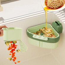 Kitchen Sink Corner Strainer Suction Cup Sink Strainer Basket for Food Waste Leftover Soup Draining Filtering Rack