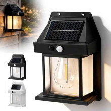 Vintage Solar Wall Lights with Smart Motion Sensor, Dusk-to-Dawn, IP65 Waterproof, for Patio/Porch/Garden