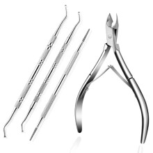 Ingrown Toenail Tool Kit: Clippers, File, Lifters & Under-Nail Cleaner – Professional Pedicure Set