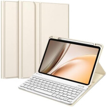 Keyboard Case for iPad Air 11" M3 (2025)/M2 (2024)/5th (2022)/4th 10.9", compatible with iPad Air, Soft TPU Cover + Magnetic Detachable Bluetooth