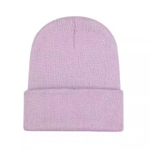 Căciulă pentru femei, căciulă de iarnă cu model craniu, căciulă tricotată caldă pentru femei - stil minimalist, violet deschis, L
