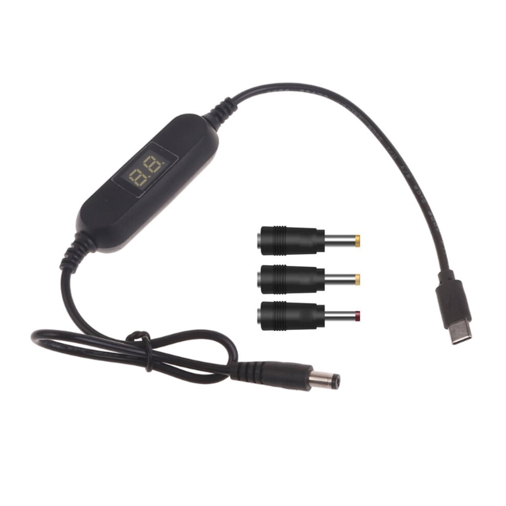 Usb C To Power Cord Adjustable 5.5X2.1mm Plug Charging Cable W/3 Connector Tips(2.5X0.7mm,3.5X1.35mm,4.0X1.7mm) 9313598120175