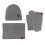 AWZXDE Winter Hat, Scarf & Gloves Set – Solid Grey, Lined, Touchscreen-Compatible, Thick Knit, Warm & Comfortable 1