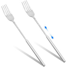 2-pak udtrækkelige gafler, 22-65 cm justerbare grill-/dessertgafler i rustfrit stål, kompatibel med alle standardhåndtag