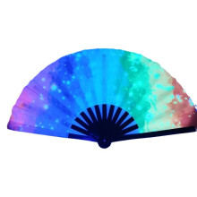 Leque dobrável luminoso Pekkaxy para raves, festivais e festas – Compatível com estilos chinês/japonês