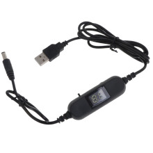 USB-naar-1,5V, 3V, 4,5V, 6V, 7,5V, 9V, 12V-spanningsregelkabel voor speelgoed, LED-lampen en andere 1,5V-12V-apparaten.